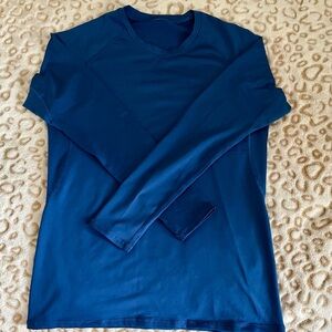 Blue Long Sleeve Workout Shirt